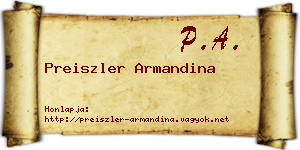 Preiszler Armandina névjegykártya